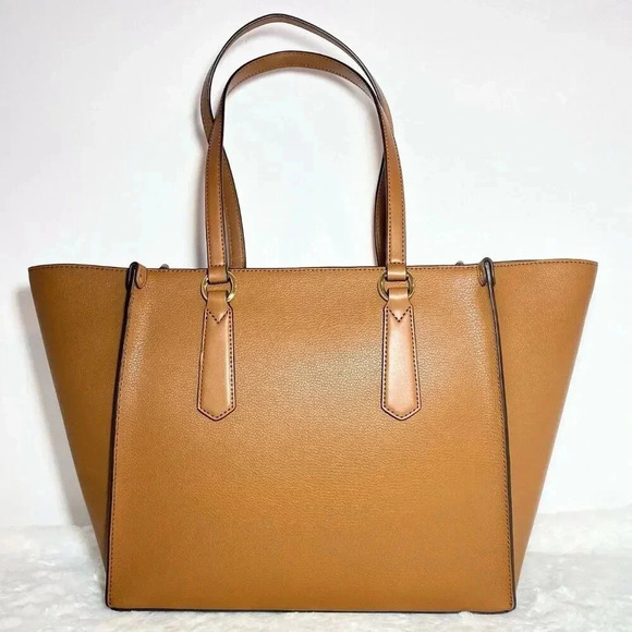 Michael Kors Large Luggage Brown Leather Kris Travel Career Work Tote Bag NWT - Picture 7 of 12
